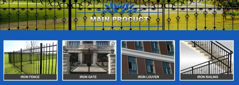 Ornamental Safety Wrought Iron Fence / Security Galvanized Steel Graden Fence