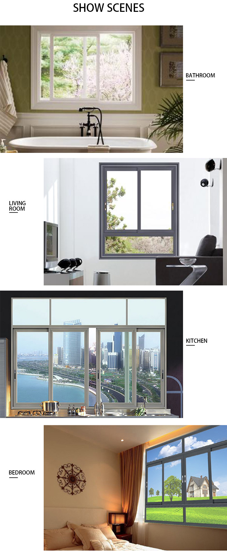 Simple Style Designs Aluminium Slide Slider Window Aluminium Slide Windows with Mosquito Nets