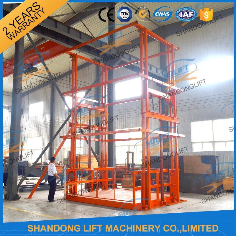 Warehouse Fixed Guide Rail Lifting Mechanism / Hydraulic Chain Lift