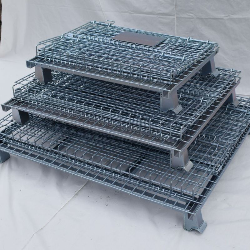 China Hebei Foldable Steel Wire Mesh Pallet Cage for Storage