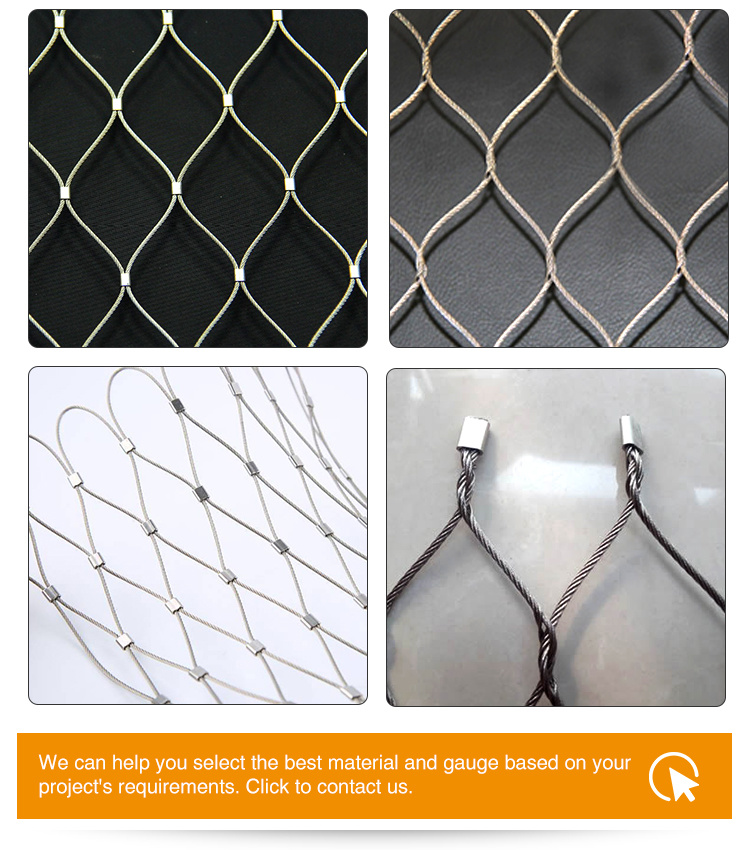 Hand Woven Flexible Stainless Steel Cable Mesh