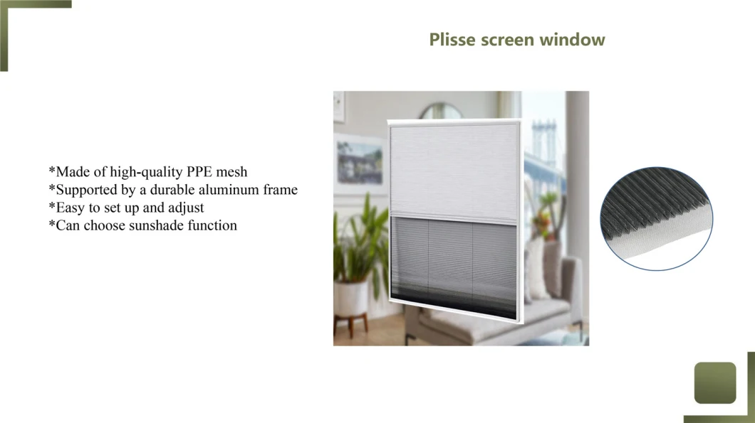 Anti-Insect Plisse Screen Window DIY Pleated Insect Screen Window