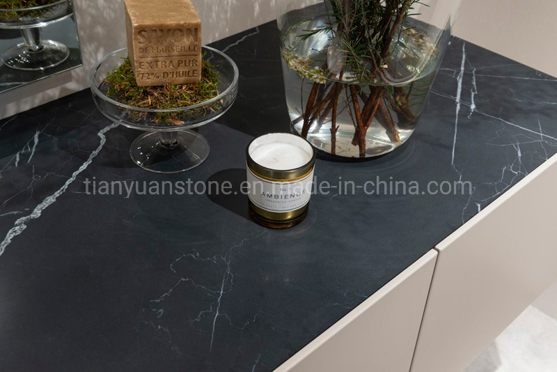 Honed Black Stone Nero Marquina Black Marble for Flooring Tiles