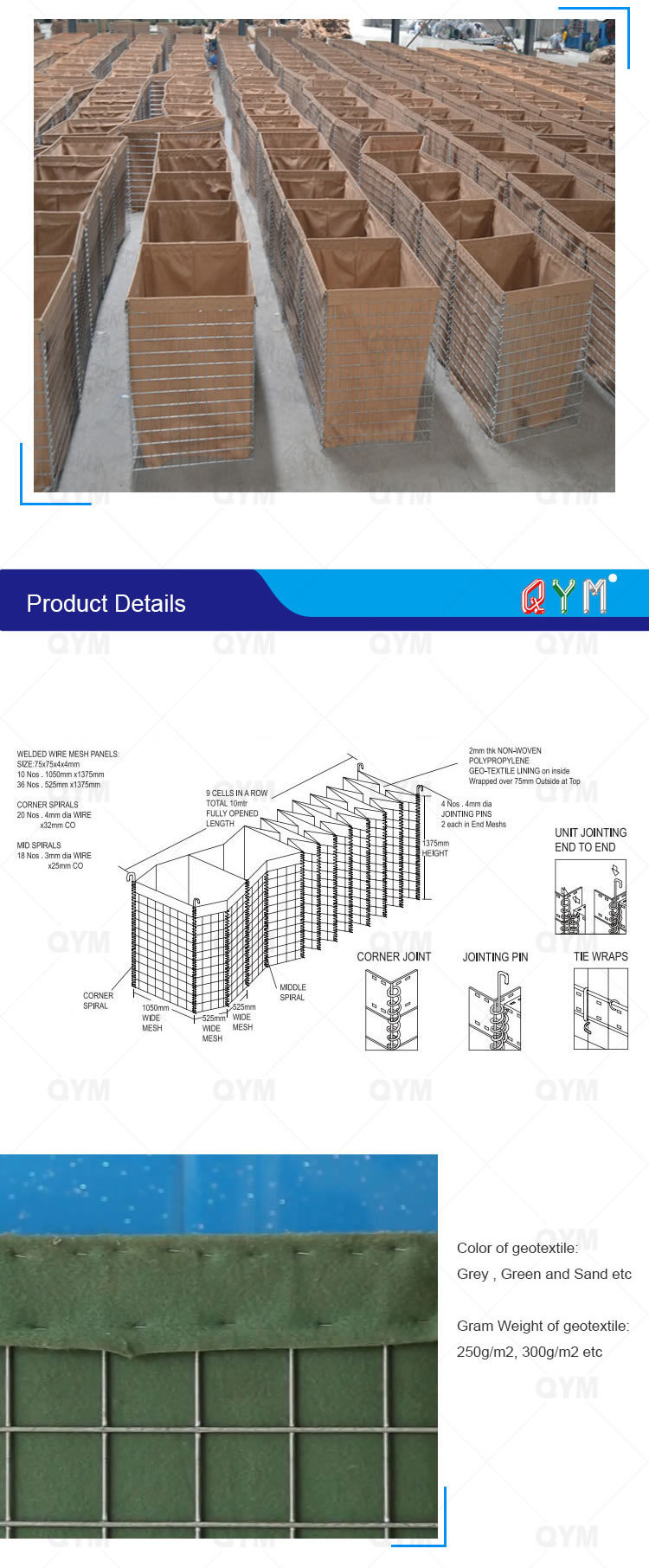 Good Quality Welded Mesh Gabions for Military Bastion Covered