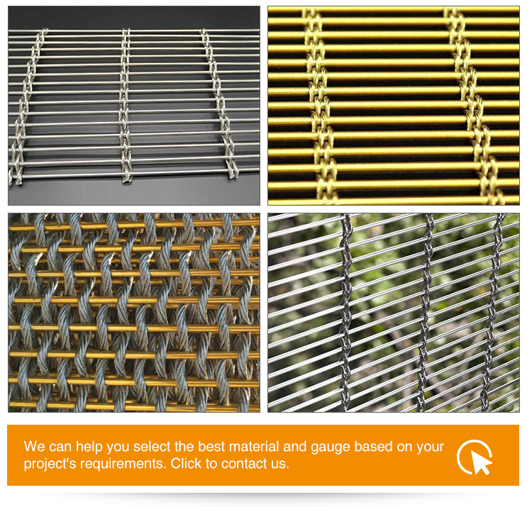 Bronze Stainless Steel Cable Rod Woven Mesh