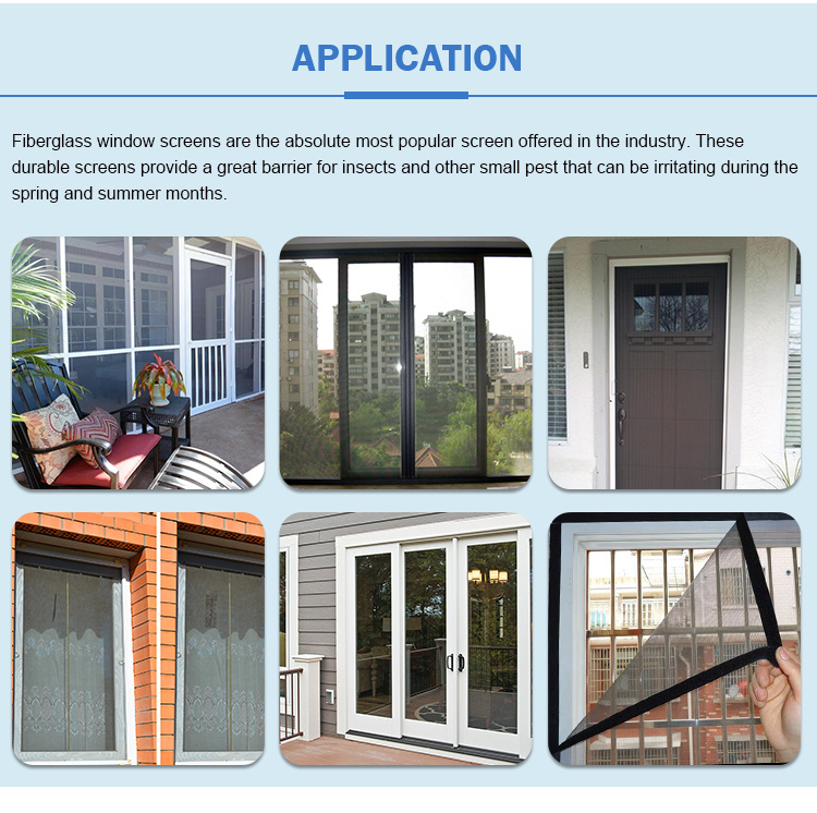 Retractable Insect Fly Screen Window with 3m Magnetic Strip Insect Fiberglass Screen