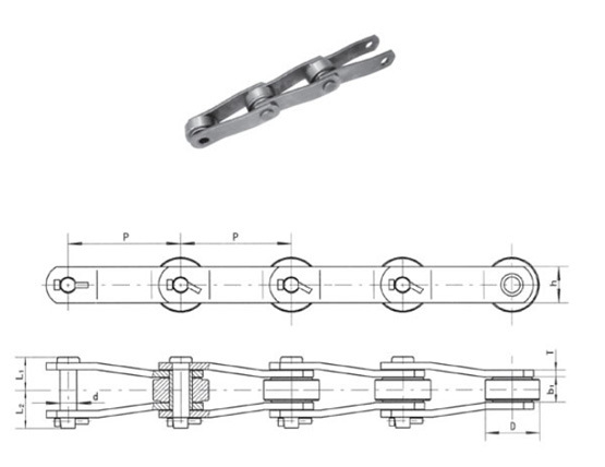 Transmission Offset Link Bagasse Carrier Sugar Mill Roller Conveyor Chain