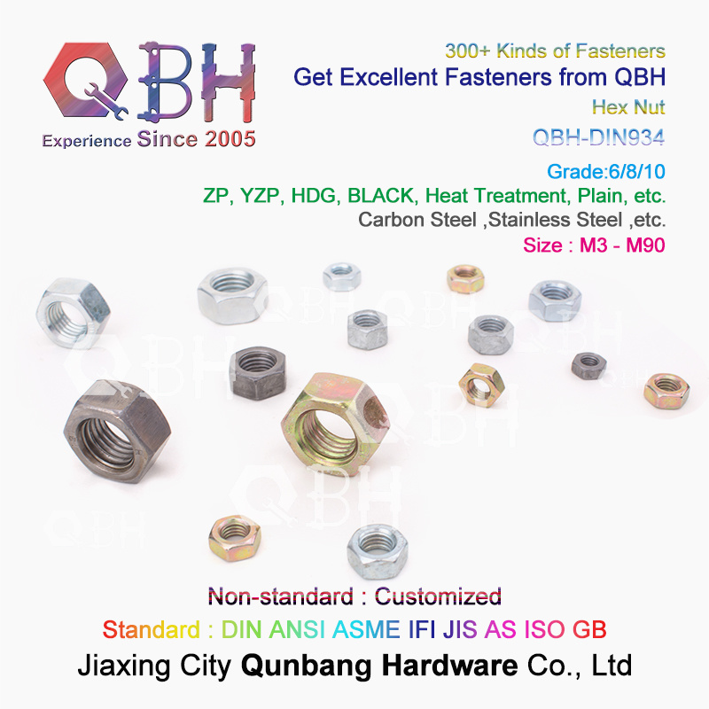 Qbh DIN 934 Hex Hexagonal Hexagon Nut Zinc/Black/H. D. G Plated