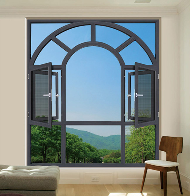 Metal Glass Casement Window with Aluminum Frame for Construction