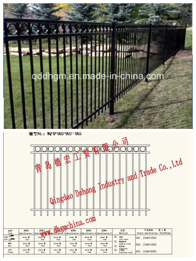 Decorative Fence, Ornamental Fence, Garden Fence, Railway Galvanized Wrought Iron Fence/Wrought Iron Fence/Iron Fencing