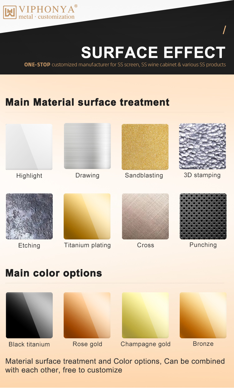 Color Decorative Embossing Stainless Steel Room Divider Stainless Steel Screen