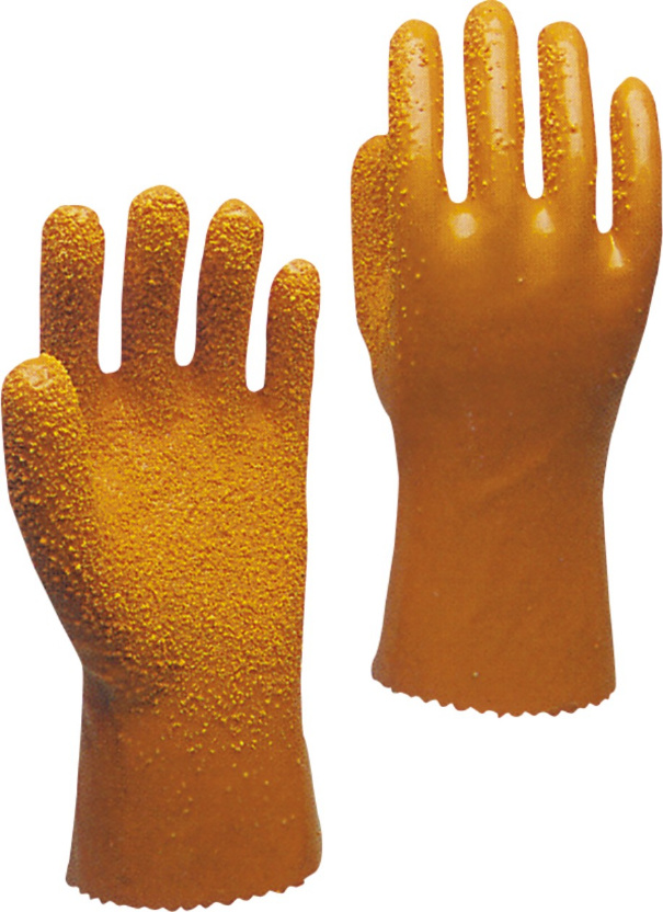 Slip-Resistant Yellow PVC Fully Coated Glove with Gauntlet Cuff-5121