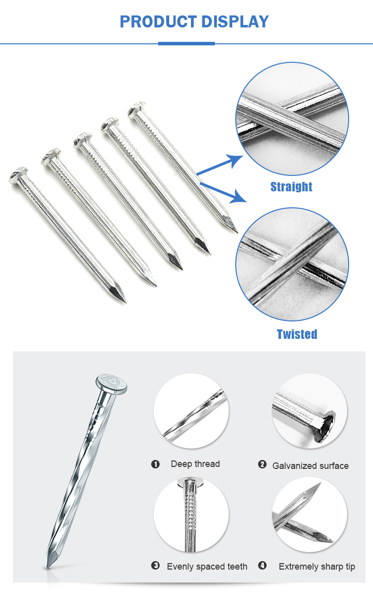 Hardened Steel Concrete Nails Steel Nails Stainless Steel Nails