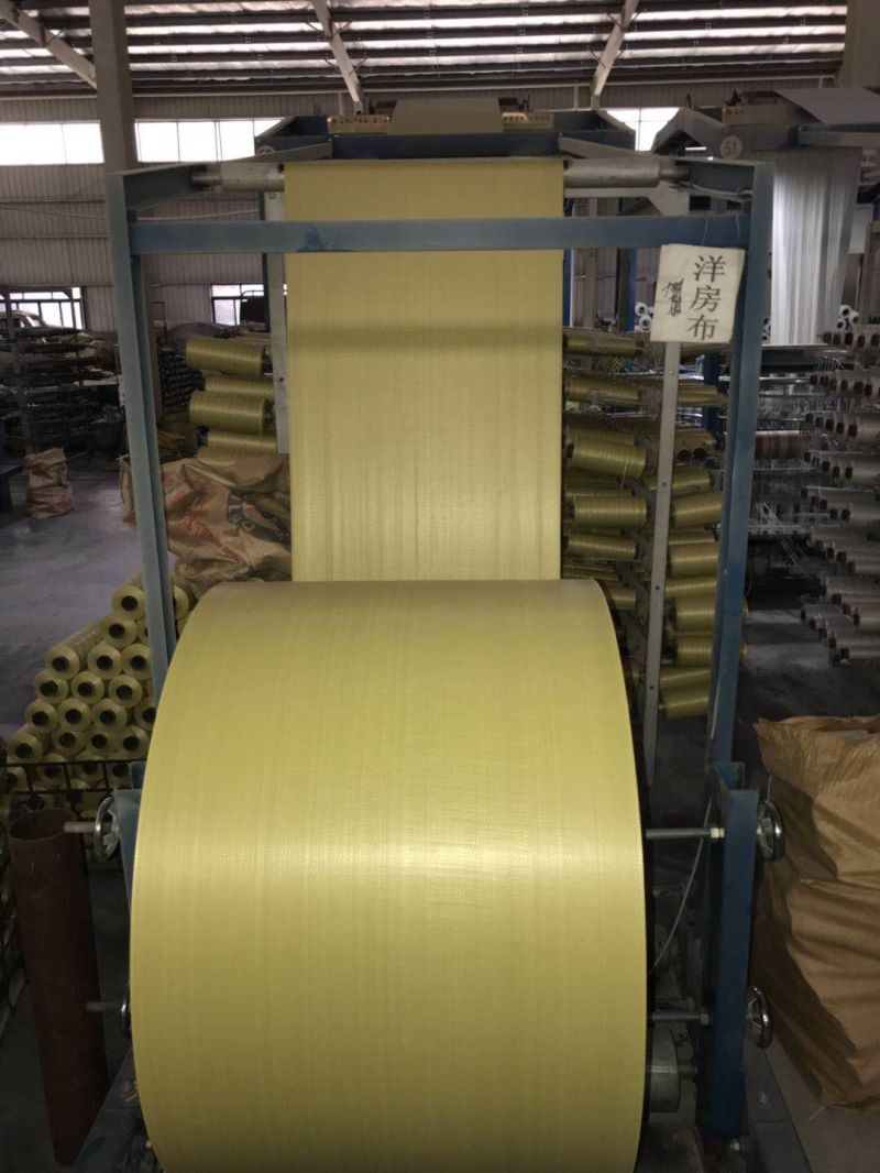 High Strength PP Woven Fabric in Roll, Yellow Polypropylene Fabric, Material Feed Bag Chemical Bag Fertilizer Bag