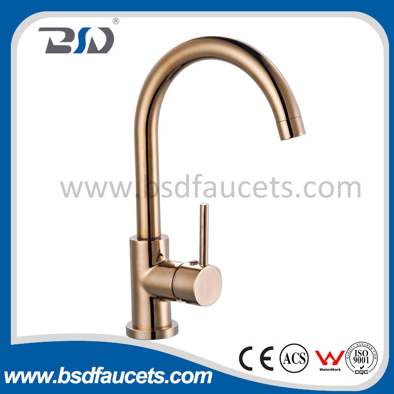 Single Handle Red Antique Cold Hot Water Kitchen Faucet