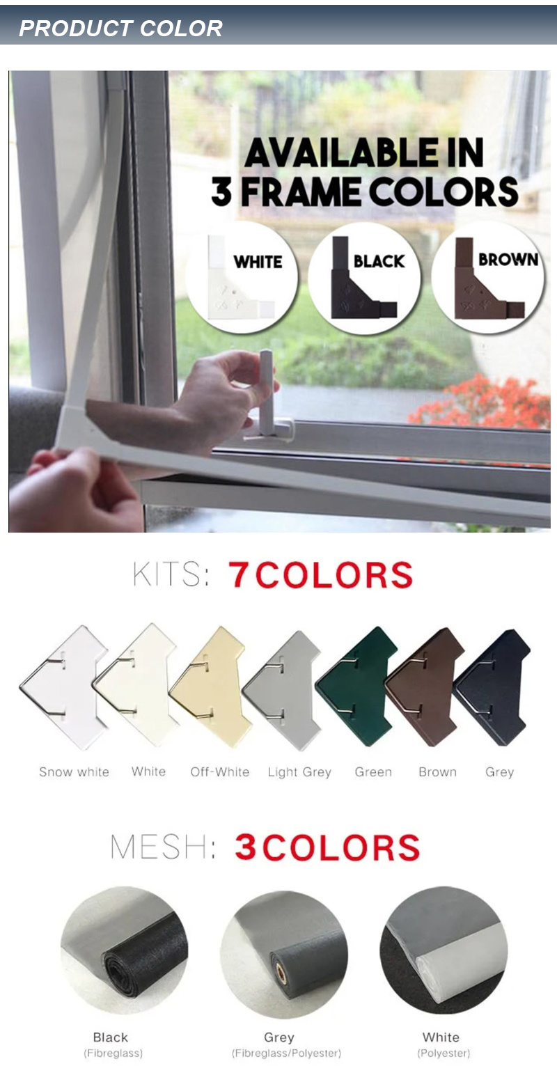 Adjustable Magnetic Window Screen Removable & Washable with Easy DIY Installation