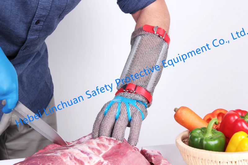 Metal Mesh Butcher Safety Glove for Poultry Slaughterhouse/Stainless Steel Five Fingers Metal Mesh Glove for Butcher