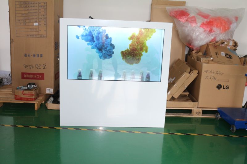 49 55inch Transparent LCD Screen Cabinet with Touch Screen
