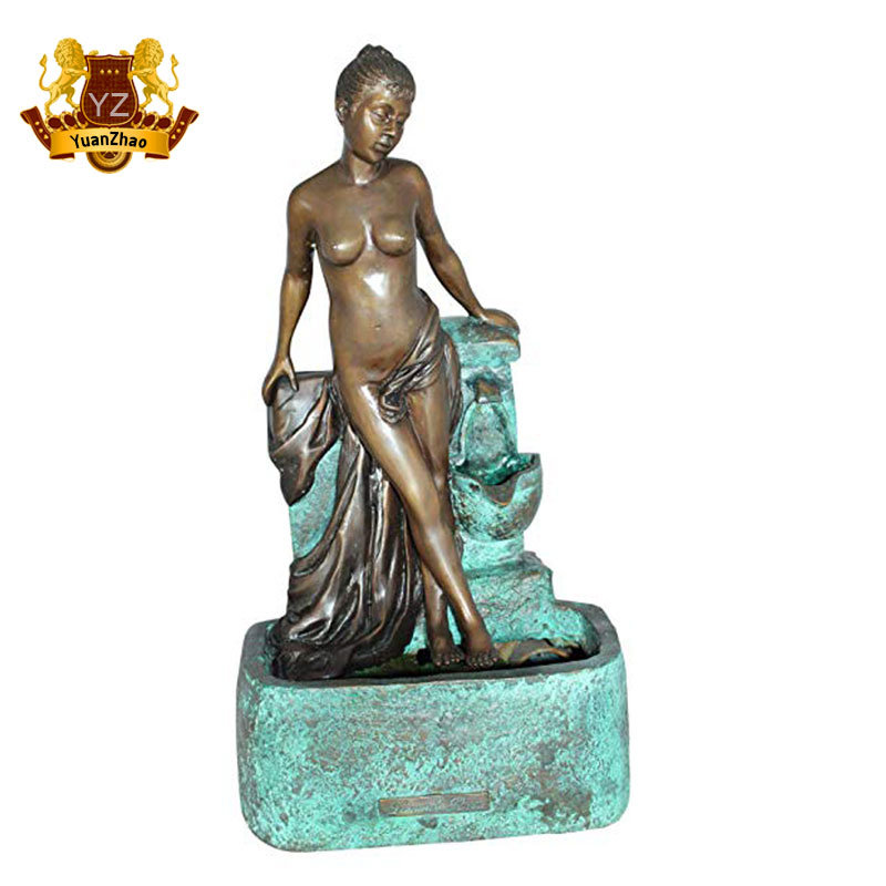Bronze Lady Fountain Casting Bronze Nude Woman Water Fountain