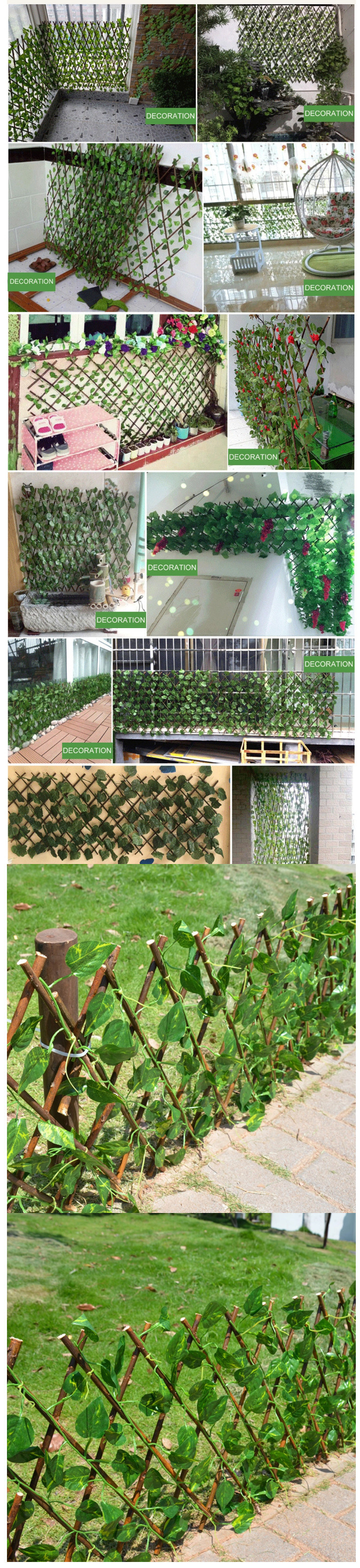 Artificial Fence Greenery Foliage Leaves Fence Hedge for Garden Backyard Decoration