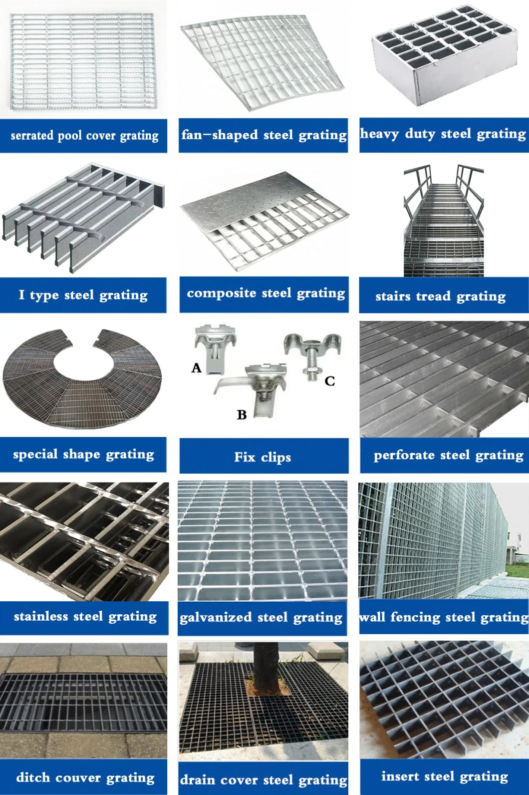 Industrial Serrated or Treads or Plain Flat Statinless Steel Bar Grating (yh-32)