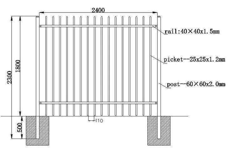 Galvanized Steel Ornamental Punching Fencing for Garden and Residential Fencing