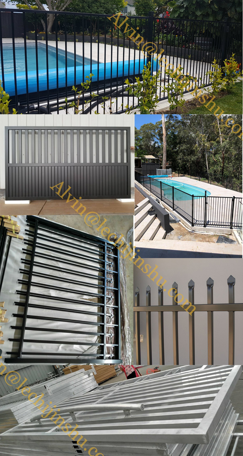 Decorative Black Coated Single Top Curved Spear Steel Fence Wrought Iron Fence