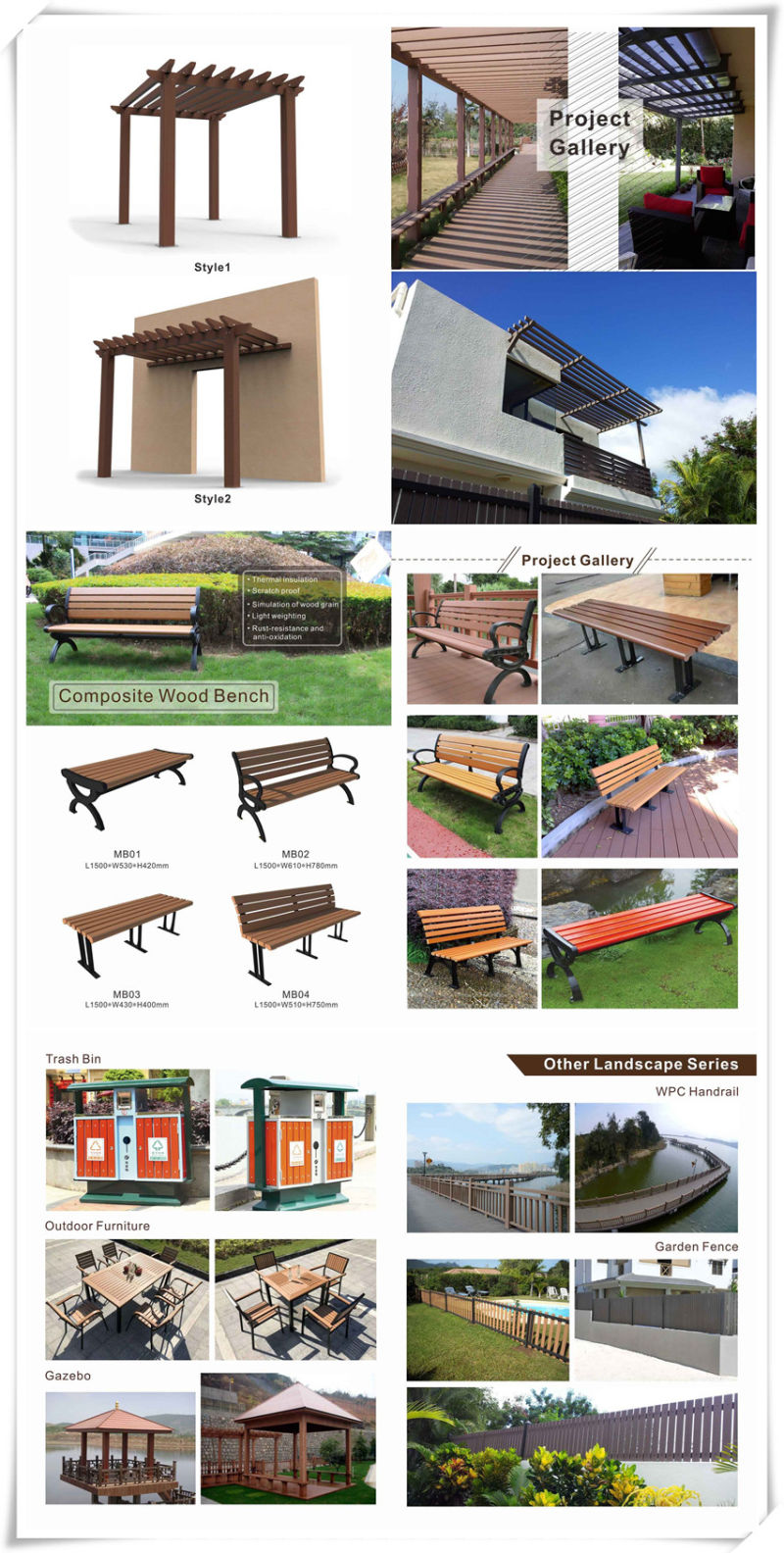Wood Plastic Composite WPC Garden/Outdoor Decking Fence / Flooring