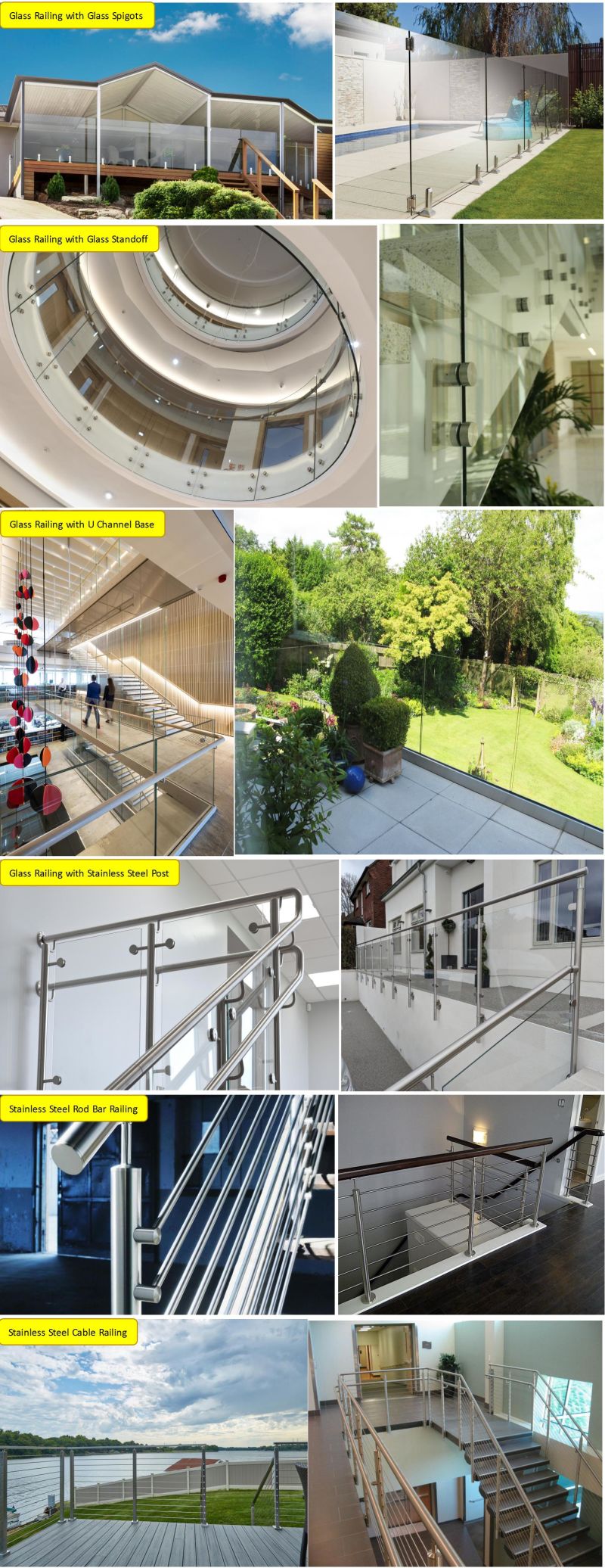 Modern House Staircase Railing with Stainless Steel Cable Fence