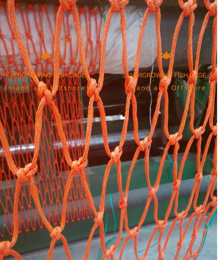 HDPE Braided Fish Net for Tilapia Farming Floating Fishing Net Cage Knotted