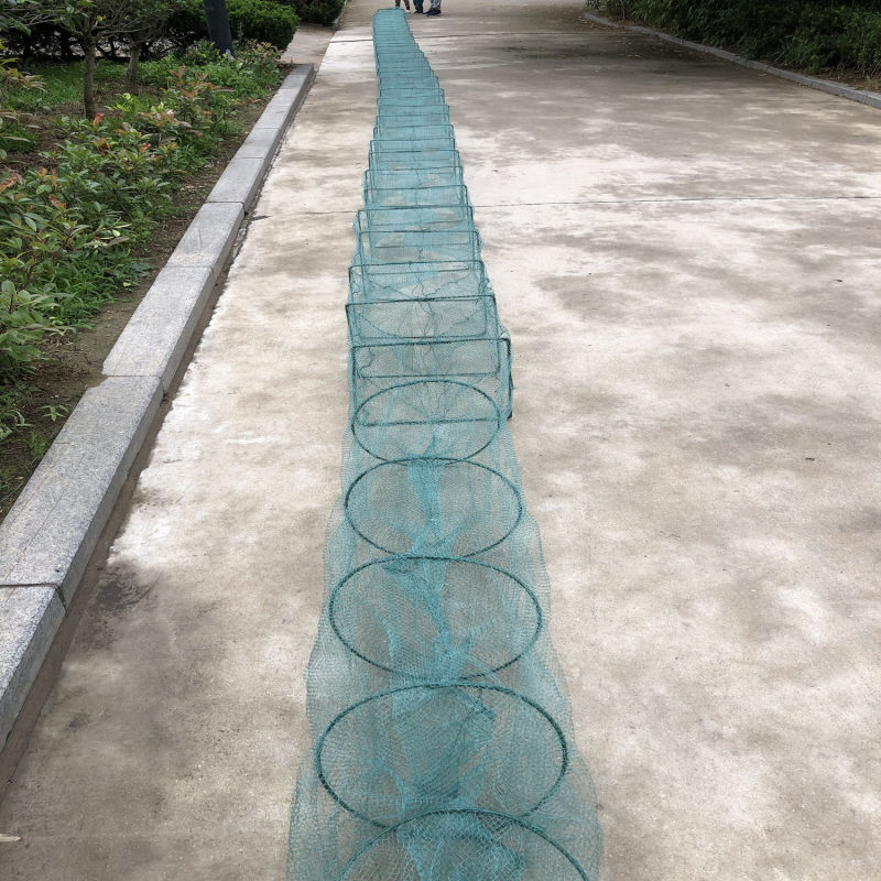 Mesh Size 1.8cm+1.8cm Sea Water Green Fishing Cage Net