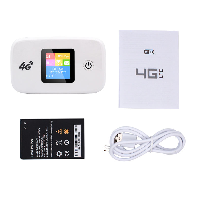 4G LTE and 24GHz WiFi Pocket Hotspot Mifi Wireless Network Router with SIM Card Slot and Build-in Battery WiFi Router