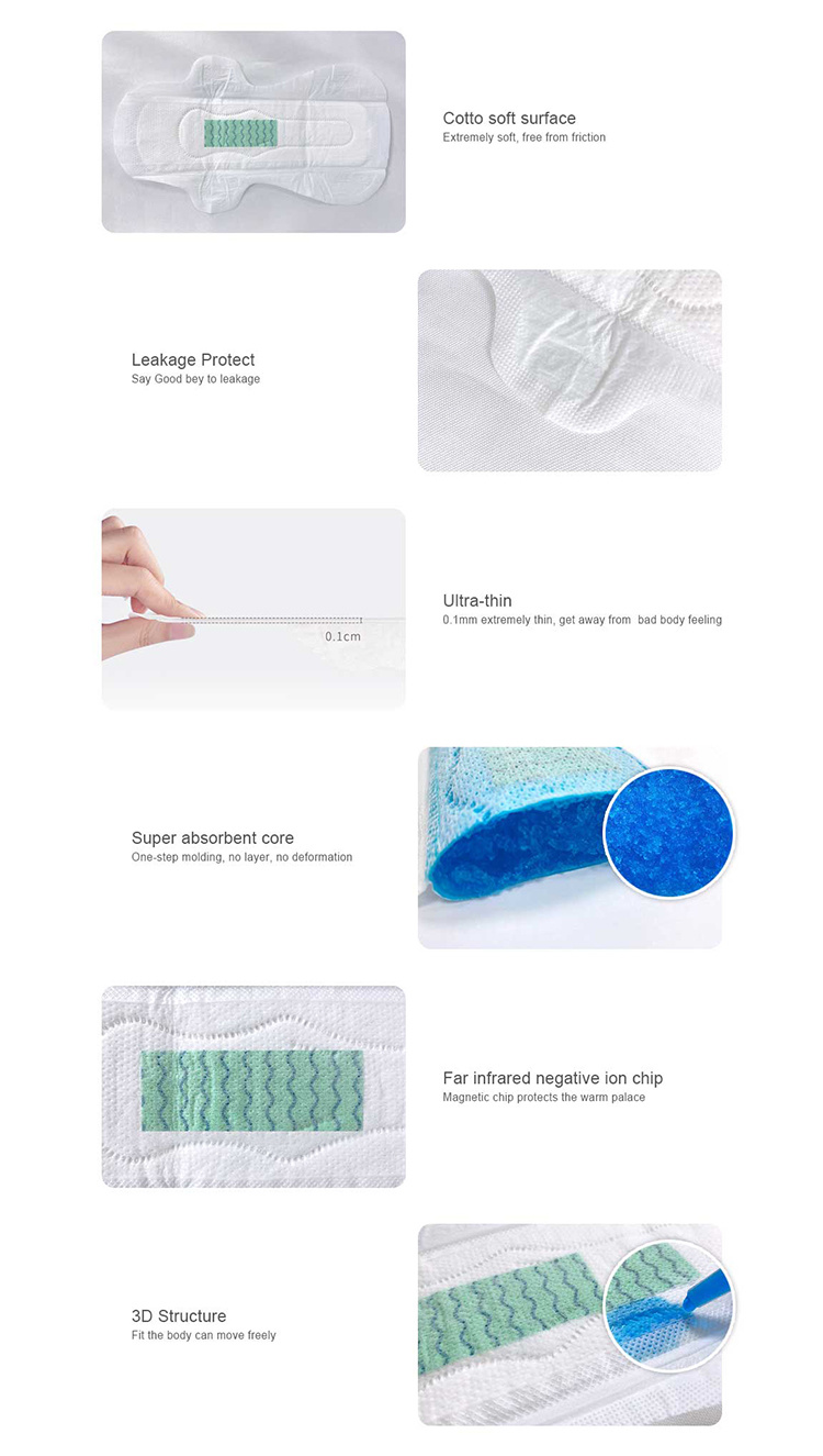 Yoursun Feel Free Feminine 290mm Sanitary Napkins with Perforated PE Top Sheet