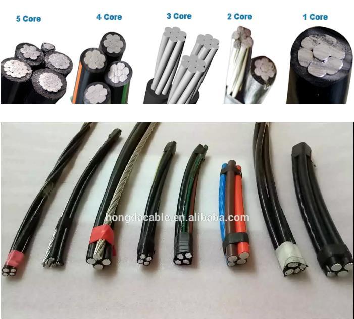 0.6/1kv PVC / XLPE Aluminium Conductor Aerial Bundled Cable Twisted ABC Cable