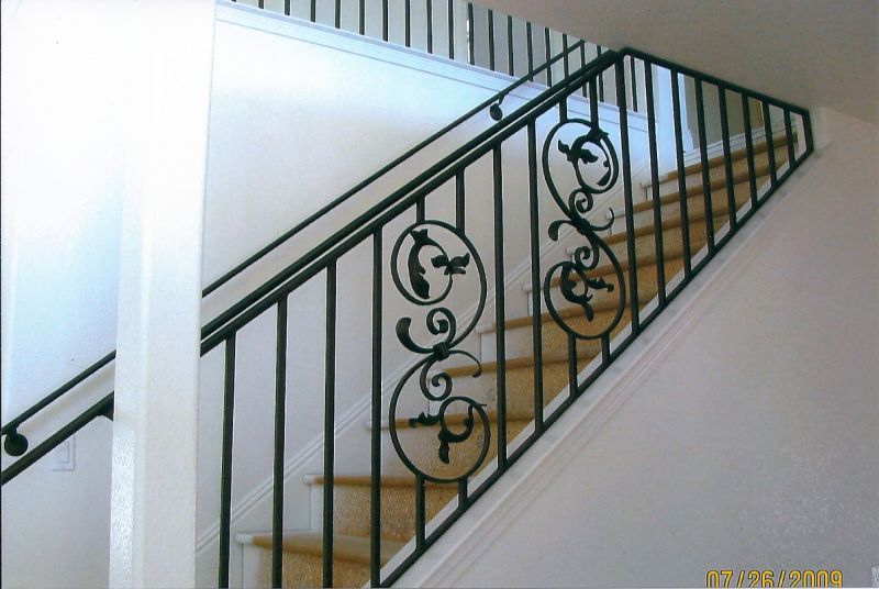 Wrought Iron Balcony Stair Grill Railing for Security