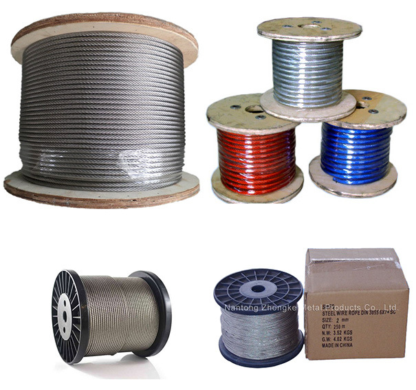 High Abrasion Resistance Steel Wire Rope 8X19s+FC with Hot Dipped Zinced