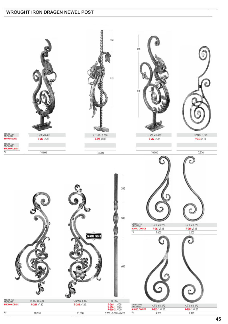 Iron Balcony Fence Baluster Forged Iron Picket Spindle Stair Railing