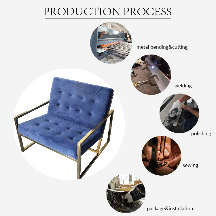 China New Design Home Furniture Metal Fabric Sofa