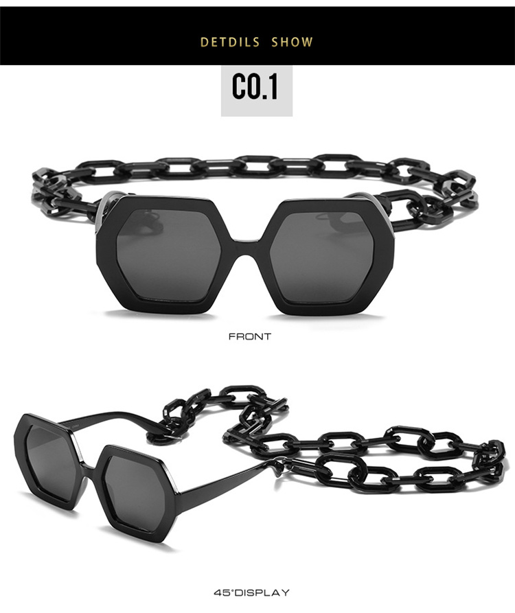 Kenbo 2021 Hexagon Sunglasses Fashion Shades with Chains No MOQ RS2343