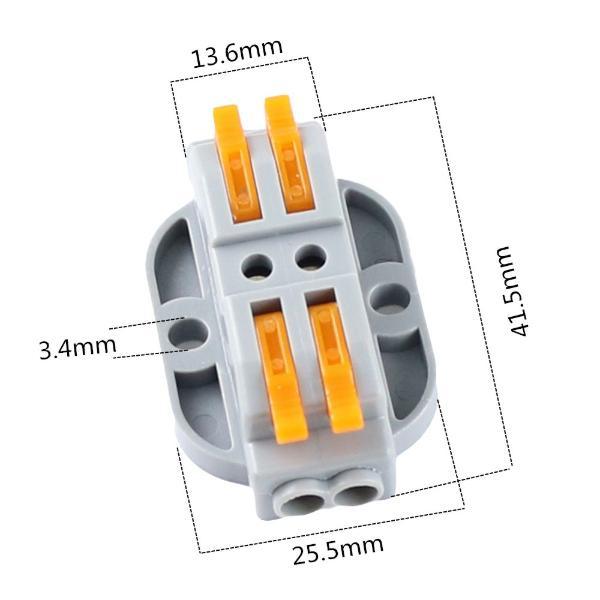 Multi-Pole Lever Wire Connector with Double Sides Wiring and Double Fixing Screw Holes