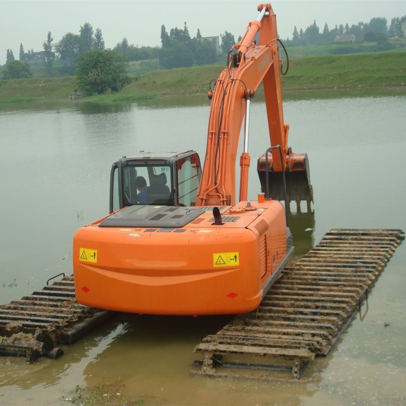 Amhipbious Excavator Pontoons with 2 Chains for 20tons Excavator