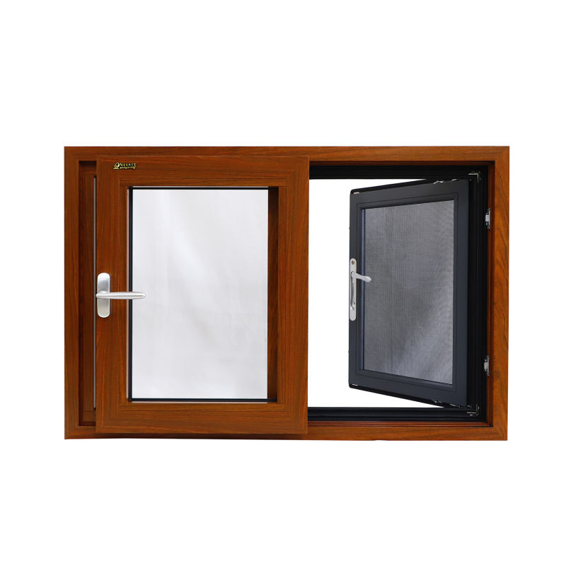 Aluminum Sliding Window with Fixed Window and Stainless Steel Sash