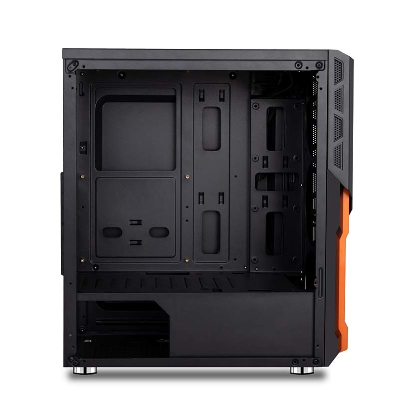 Iron Net Front Panel PC Gaming Computer ATX Case with Black Tempered Glass Side Board