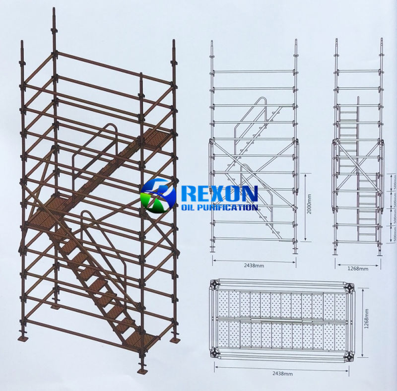 50cm Reinforced Banana-Type Bridge Construction Safety Ladder Metal Scaffold