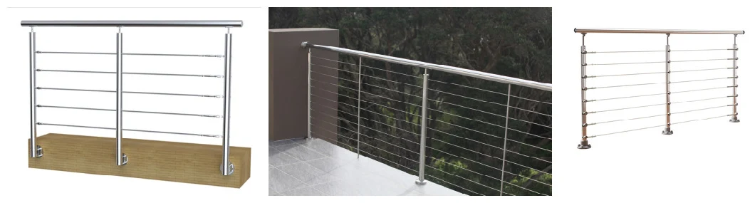 Facial Mount Decking Stinless Steel Wire Cable Balcony Fence