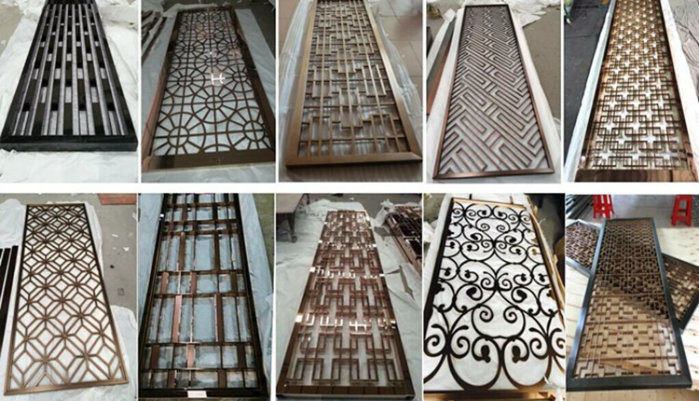 Meeting Room Stainless Steel Decorative Screen Laser Cutting Folding Screen