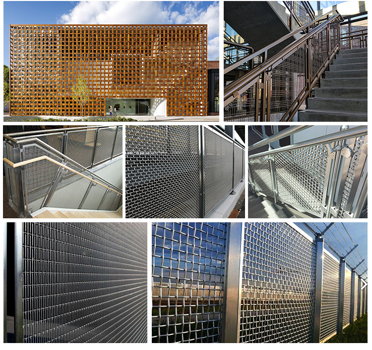 Stainless Steel Wire Mesh for Interior Pre-Crimped Woven Mesh