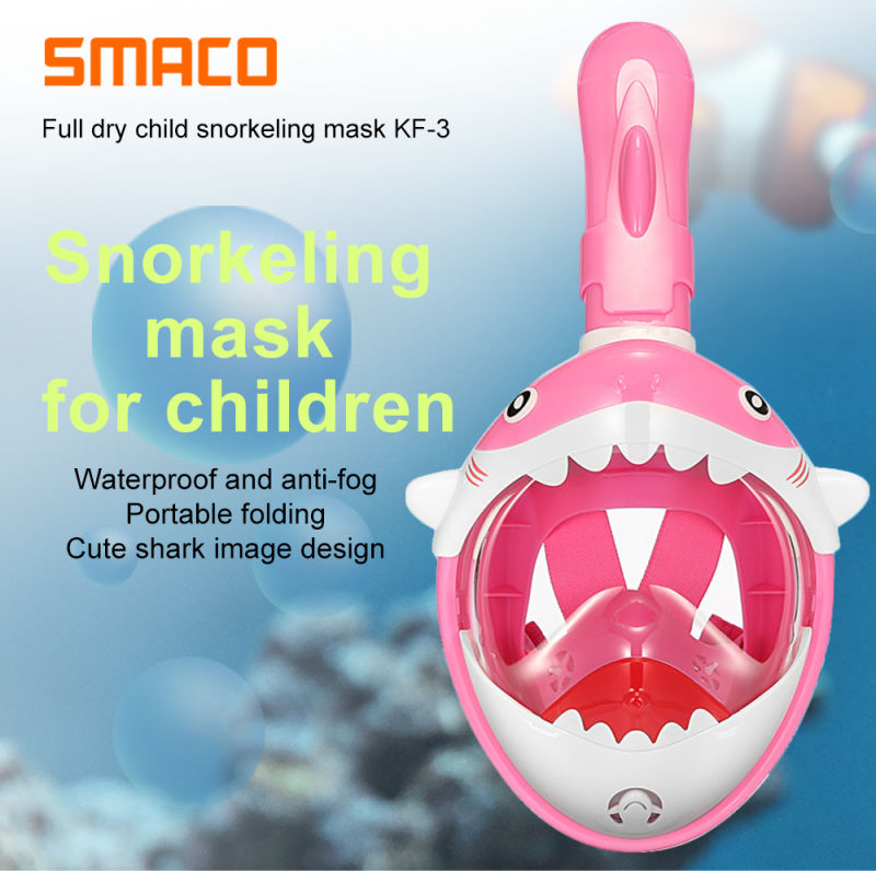 Hot Style Shark Kids Folding Full Face Diving Snorkeling Mask