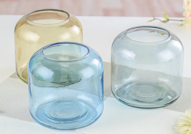 Double Glass Vase / Cut Mouth Glass Vase/Color Flower Glass Vase