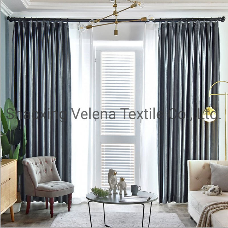 2021 Hot Sale Curtain Fabrics Polyester Italy Velvet Original Dyeing Textile Upholster Fabric Window Living Room